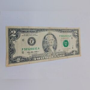 Two Dollar Bill with Green Seal F52120231 A. 1995 Series